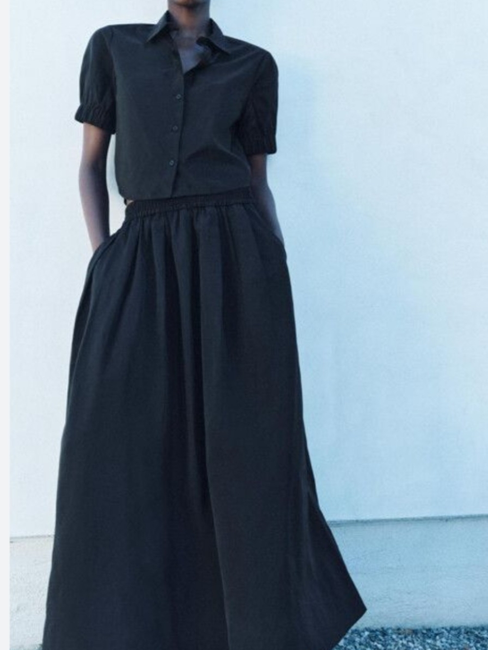 Zara Black Voluminous Skirt M-L
